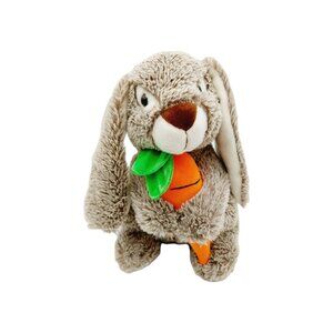 Seasonal Sensations Bunny Rabbit Plush Stuffed Animal Brown Holding Carrot 9"